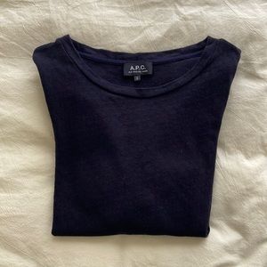 APC navy pointelle t shirt, Size Small